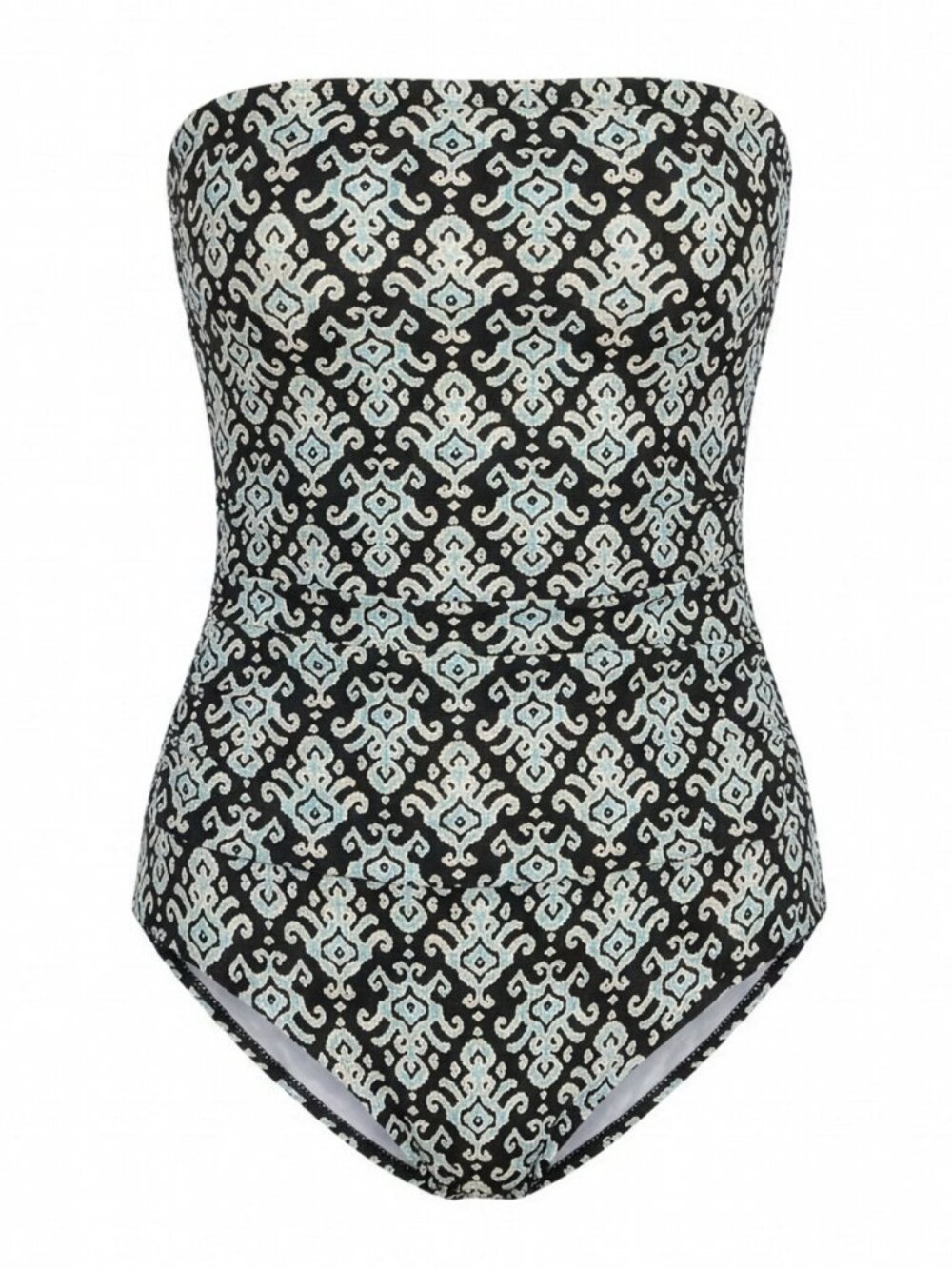 Shade & Shore Bandeau One Piece Swimsuit Size S Black White Geo Print NWT - Picture 3 of 16